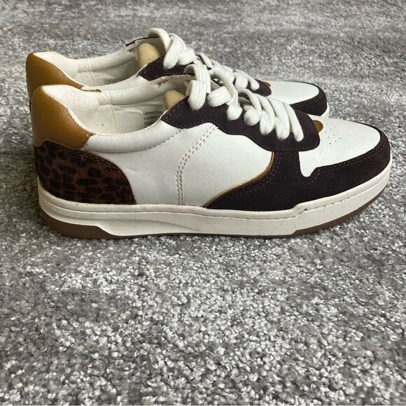 NWOB Madewell Cheetah Court Sneakers Leather/Real Fur-Dyed Calf Hair Size 6 - Picture 1 of 15